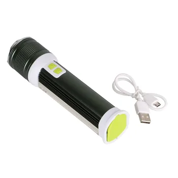 USB Svítilna Multifunkční Svítilna 7 Režimy T6+COB čtyři Režimy Zoomovatelný Lanterna Nabíjet Lithiové Baterie Portable Power