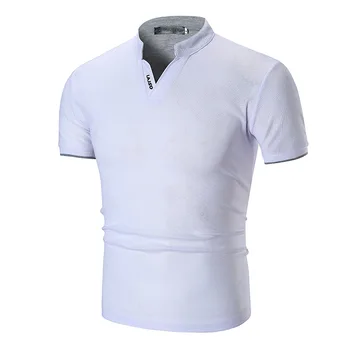 2020 Pánská Slim Fit Krátký Rukáv V-Neck Casual Letní Solid T-Shirt Top Svalové Tričko Solidní Obchodní Ležérní Teen Tričko