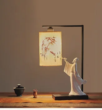 Básník Lidé Psát Kaligrafii Lampa, Noční Stolek, Lampa Čínský Styl Ložnice Stolní Lampy Pro Obývací Pokoj Novinkou Stolní Lampy