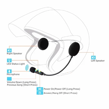 Vcoros Motocyklové Helmě Bluetooth Sluchátka s mikrofonem pro sluchátka a MP3 A GPS handfree univerzální interkom pro moto capacete ls2 AGV HJC