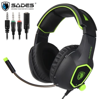 SADES SA818 Gamer Headset helmice, ps4 Stereo Herní Sluchátka Drátové PC Sluchátka s Mikrofonem pro počítač, notebook, tablet