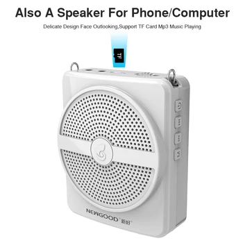 Wired Mini Audio Reproduktor Přenosný Hlasový Zesilovač Přirozený Zvuk Mikrofon, Reproduktor TF karty, MP3 pro Učitele Průvodce Řeč