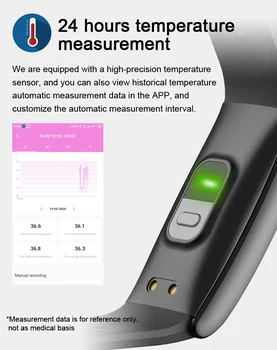 Nové Q8T měření teploty chytrý náramek pro sledování tepové frekvence sportovní krokoměr tracker vodotěsné inteligentní hodinky