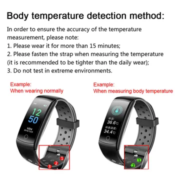 Nové Q8T měření teploty chytrý náramek pro sledování tepové frekvence sportovní krokoměr tracker vodotěsné inteligentní hodinky