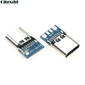 Cltgxdd 100ks/Lot USB 3.1 Type C Konektor 14 Pin Zásuvka Zásuvka průchozí Otvory PCB 180 Vertikální Štít USB-C