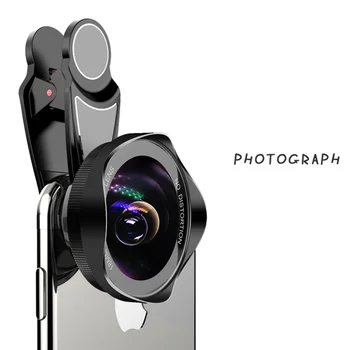 1 Ks 18MM okvětní Lístek Design Telefon Fotoaparát Objektiv Širokoúhlý Objektiv Vnější Mobilní Telefon Objektiv pro Smartphone (Černá)