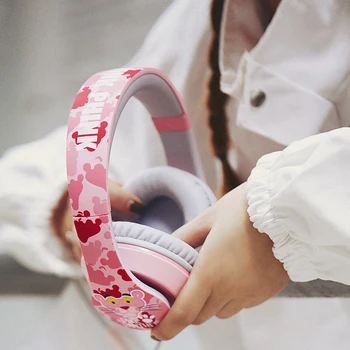 Nový pan.list the Pink Panther sluchátka hi-fi přes ucho sport pink hudební sluchátka s Mikrofonem dárek pro dívku