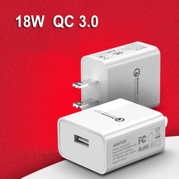 USB Nabíječka Rychlé Nabíjení 3.0 Us Plug Qc 3.0 18W Nabíječka Pro Samsung, Huawei, Sony, Hp, Lenovo, Xiaomi 3 4 4C 5 5S 6 Plus 8 Mix2 Mix2S