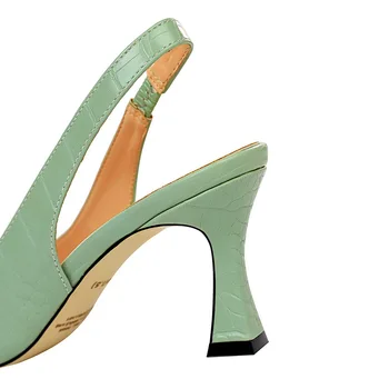 2020 nový Vysoké Podpatky Boty Ženy slingback Čerpadla módní Skluzu na zadní popruh Slide duté zapatos de mujer zelená žlutá černá bílá