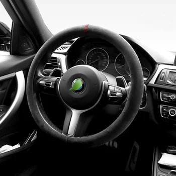 D Tvar Automobil volant kryt semiš Alcantara Bezpečné Non-Slip Opotřebení Odpor při Ochraně Volantu Pro Benz