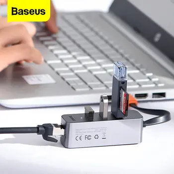 Baseus USB C ROZBOČOVAČ Ethernet Adaptér USB Typu C na RJ45 Lan Adaptér Multi ROZBOČOVAČ USB 3.0 Adaptér Pro Spínač Notebook, iPad, Macbook pro