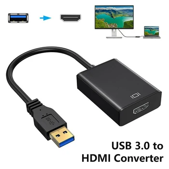 HD 1080P USB 3.0 na HDMI Adaptér, Externí, Grafická Karta, Audio Video Converter Kabel Podpora Windows XP, Vista, Win7/8 Pozlacené