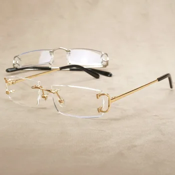 Bez Obrouček Optické Rámy Obdélník Carter Brýle Rám Značky Návrhář Jasné Brýle Oválné Průhledné Brýle Rám