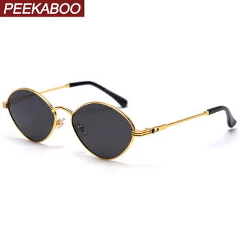 Peekaboo retro polarizované sluneční brýle vintage ženy, malý rám náměstí mužské sluneční brýle kovu zlaté kosočtverce uv400 2021 léto