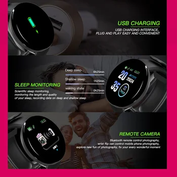 2019 Bluetooth Inteligentní Hodinky Muži Krevní Tlak Kulaté Smartwatch Ženy Hodinky Vodotěsné Sportovní Tracker WhatsApp Pro Android Ios