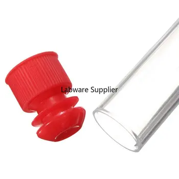 50ks 15x150mm 20 ml Jasné Plastové zkumavky s plastovou modrá/červená zátka push čepice pro školní experimenty a testy