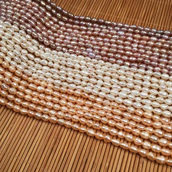 Přírodní Sladkovodní Pearl Lištování Rýže tvar Izolace Punč Volné Korálky Pro výrobu šperků DIY Náhrdelník Náramek Příslušenství
