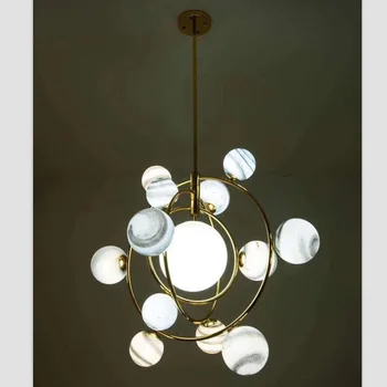 Nový Styl Hall Salon Led Lustr Vesmíru Planety Skleněnou Kouli Restaurace Přívěsek Lampy Art Design Ložnice Visí Lampa Home Deco