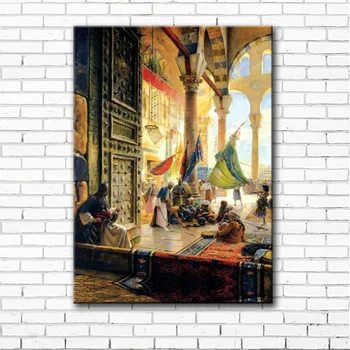 Doprava zdarma klasické Arabské paláce, budovy, krajina olejomalby plátno, tisk na plátno domů wall art dekorace obrázek