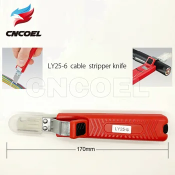 LY 25-6 PVC odizolování nástroje, Kabel striptérka Odizolování rozsah: 8-28 mm Mini elektrikář nástroje Odizolovací Nůž, Kleště