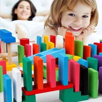 100/300/500pcs Děti Domino Bloky Barva Druh Duha WoodKits Brzy Jasné Domino Hry, Vzdělávací Hračky Pro Dítě Dárek