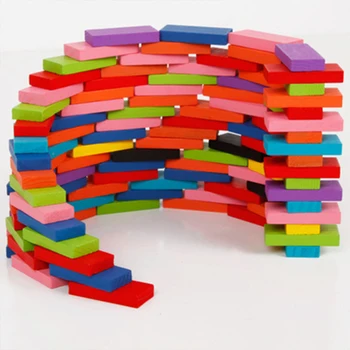 100/300/500pcs Děti Domino Bloky Barva Druh Duha WoodKits Brzy Jasné Domino Hry, Vzdělávací Hračky Pro Dítě Dárek