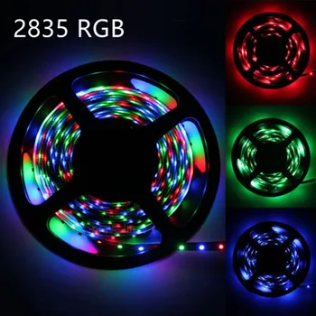 RGB Led Strip Světlo 5050 Vodotěsný 5M Flexibilní Neon Pásek 2835 Dálkové Ovládání vyměnitelné led lano stuha TV barva světla změnit