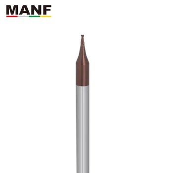 MANF HRC55 2Flute 0.2 0.4 0.6 0.9 Malý Průměr Tungsten Carbide End Mill Frézy Solid Carbide Endmills CNC Obrábění