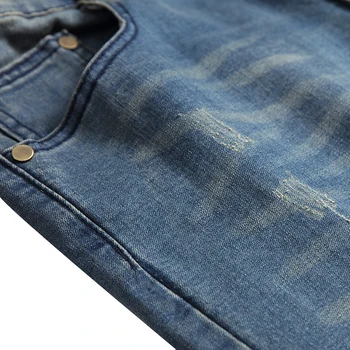 Sokotoo Pánské PU kožené patchwork roztrhl biker džíny Streetwear skládaný stretch denim tužka kalhoty Modrá Černá
