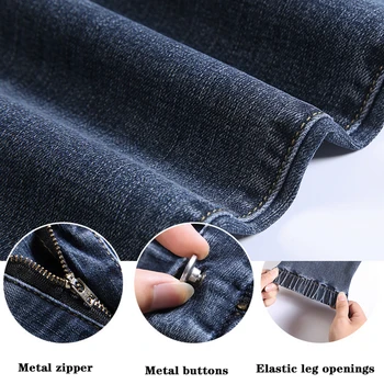 Dámské džíny strečové volné širokou nohu 2020 podzim nové vysokým pasem, ležérní velké velikosti slim fit elastický pás harem kalhoty