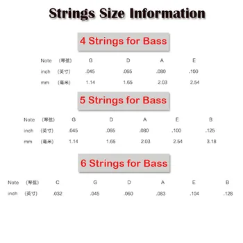 ZIKOVÁ DN-045 4strings 5strings 6strings Bass, Electric Bass strings Bass díly velkoobchod hudebních nástrojů, Příslušenství