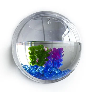 1ks Jasné, Závěsné Nástěnné akvárium Akvaponické Tank Akvária Rostliny Ryby Bublina#15