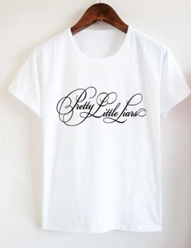 Bavlněné, Ručně vyráběné Jedinečné Volné Dámské Dívky Lady T-Shirt Pretty Little Liars grafické módní legrační tumblr tees umění topy-J773
